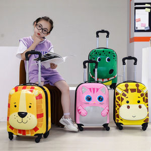 New 18 Inch Cartoon Cute Childrens Girl Yellow Small Carry-on Cabin Travel Suitcases With Wheels Code Lock Kids Trolley Rolling Luggage Bag For Boy Free Shipping