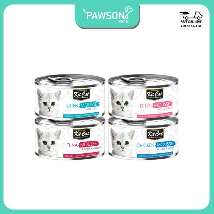 Kit Cat Wet Food Mousse 80g Kitten Mousse with Tuna Toppers, Kitten Mousse with Chicken
