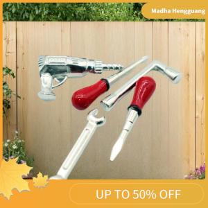 Madha Dollhouse Drill Repair Tool Wrench Five-Piece Set Miniatures Model Accessories Of Doll House Decor Kids Pretend Play Toys Gifts