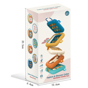 Baby Busy Board Cube Kid Montessori Educational Sensory Play Toys Folding Puzzle Cube for 1 Year Old