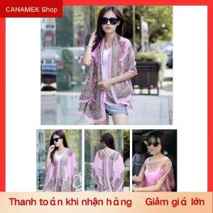 CS Mùa Hè Mặt Trời Bảo Vệ Voan In Khăn Khăn Quàng Khăn Polyester Khăn Choàng Cho Phụ Nữ Bãi Biển Lụa Biến Trang Trí Khăn Choàng