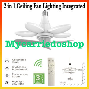 2 in 1 50w Ceiling Fan Light With Remote Control Fan Blade LED lights Bedroom Silent Fan Light Chandelier Ceiling Light