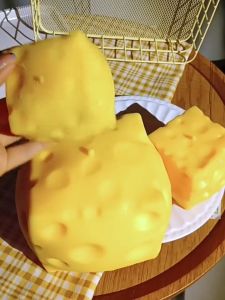 Cheese Squishy Toy Oversized Shapeable Slow Rebound Ball TPR Stress Relief Desk Decor for Kids