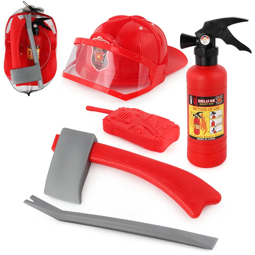 Local delivery】 5PCS/Set Kids Fire Cosplay Firefighter Role Play
