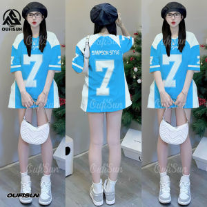 【Oufisun】Korean Womens T-Shirt Zumba Clothing Oversized Loose Shirt Womens Sportswear Womens Jersey