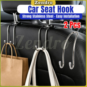 ZEO Car Seat Hook Hidden Back Seat Headrest Hanger for Shopping Bag/Coat Storage Hanger 2pcs