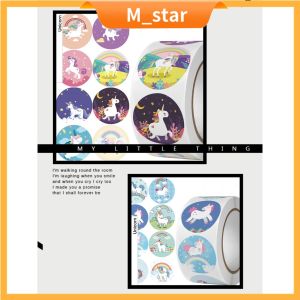 (1 Roll=500pcs) Stiker Label Thank You Unicorn 25mm untuk cookies packaging premium Lucu import