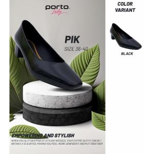 Rumahkaki - Sepatu Kerja Wanita Hak Tinggi 3cm Bahan Jelly Full Hitam Porto Lady PIK
