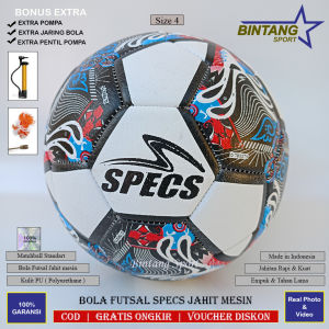 Bola Futsal Size 4 Specs Iluzion Jahit Mesin Lokal Bahan Kulit PU Kuat dan Tahan Lama