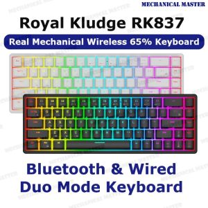 [Hot Swappable] RK837 / RKG68 Real Mechanical Keyboard Gaming Bluetooth Wireless 68 Keys RGB TKL 65% RK68 Keychron K6