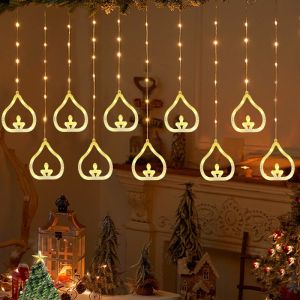 【2-Day Delivery】Deepavali Diya Curtain Light 4M 8 Modes Diwali Icicle Curtain Light Waterproof Fairy Light Festival Decoration Item