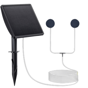 CHICKETTI Solar/USB Powered Solar Oxygen Pump Durable Low Noise Aquarium Air Pump Pond Solar Aerator Long Battery Life Air Pump Aerator Fish Tank