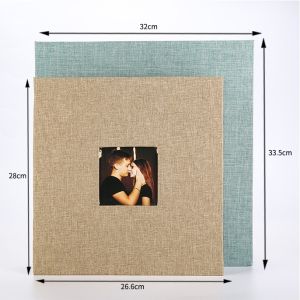 DIY Self Regular Size Self-Adhesive Photo Album Linen Cover 20 Sheets 40 Pages High Quality 8R / 10-inch