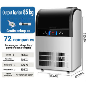 Mesin Es Batu Kristal 45kg/65KG/85KG perhari Mesin Es Mesin es komersial terbaik untuk Cafe