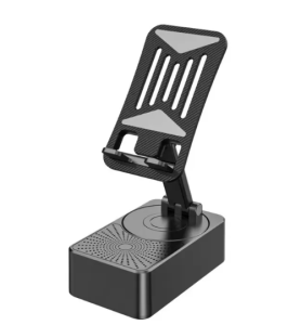 าตั้งโทรศัพท์มือถือ พร้อมลําโพงบลูทูธไร้สาย และฐานกันลื่น HD สําหรับบ้าน และกลางแจ้ง Bluetooth phone stand ออดิโอ ลําโพงบลูทูธ หมุนได้ 360 องศา