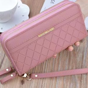 Angelwull Leather Waterproof Long Wallet For WomenHigh-end w/2-Zipper And Card Slot/Money Pocke