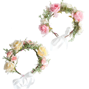 Vòng hoa hairhoop điều chỉnh thực tế Băng Đô Hoa Rose vương miện vòng hoa Garland cho cô dâu bãi biển đồ dùng đám cưới