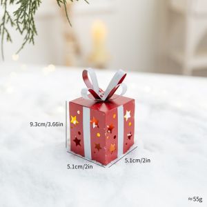 MUSASI Sắt dây chuyền hộp quà phát sáng Dây treo Sáng rực Dây Chuyền Hộp Quà Giáng Sinh Bắc Âu Tinh tế Đồ trang trí treo ngày lễ