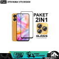 2IN1 TEMPERED GLASS BLUE ZTE NUBIA V70 V70 DISEGN BONUS LENSA CAMERA ANTI RADIASI/BLUE. 