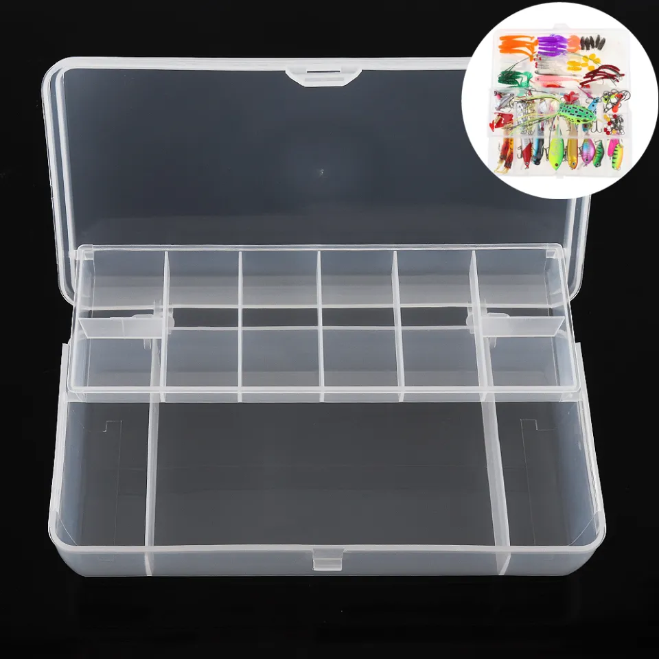 Plastic Portable More Compartments Transparent Waterproof Fishing Tackle Box  for Fishing Lures Baits Hooks Storage Cases