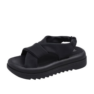 ( BISA COD ) Sandal Tali Wanita Terbaru 2025 Sandal Flat Wanita Hitam Polos Free Box Gratis Ongkir