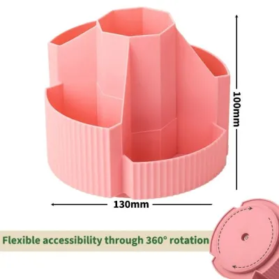 WAPKTY 5 khe Hộp đựng văn phòng phẩm để bàn Túi để bàn Xoay 360 độ Hộp đựng bút để bàn đa năng Sức chứa lớn Bình đựng cốc bút chì dễ thương Trẻ em