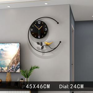 Fashion Nordic Mute Hot Sale Bird Wall Clock Home Living Room Simple Modern Minimalist Atmosphere Creative Quartz Clock 45x45cm
