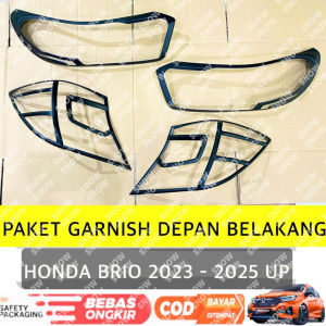 Paket Garnish Lampu Depan Belakang Honda Brio 2023 2024 2025 2026 Up Sporty Hitam Doff  Dop