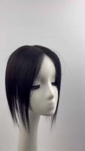 20/25/30/40cm 3 # Net Mono Braided Hair 100% Human Hair Piece Natural Color Hair Topper Hair Replacement Cover White Hair Breathable And Lightweight Wig Increase Hair Volume For Woman