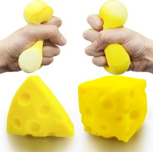 ORB Easy Sqweezy Super Cheesy - Squeeze This Big Fun Squishy Slow Rising Extra Soft Giant Block of Cheese for Stress Relief - Original Sensory / Fidget Novelty Toy and Gift for Kids and Adults
