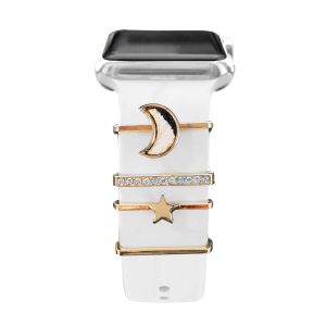Smartwatch Strap Bling Charms for Apple Watch Ultra 2/Ultra Series 9 8 SE 7 6 5 4 for Huawei Watch Galaxy Watch 6 5 4 Decoration Metal Rings Women iWatch Luxury Ornament