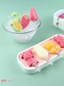 【Ship in 24H】Summer Cool DIY Mold Food Grade Silicone Homemade Popsicle Children Cartoon Cheese Stick Mold