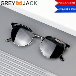 Grey Jack Kacamata Hitam Sunglasses Polarized Anti UV Retro bulat Half Fashion Pria dan Wanita Terbaru 10214