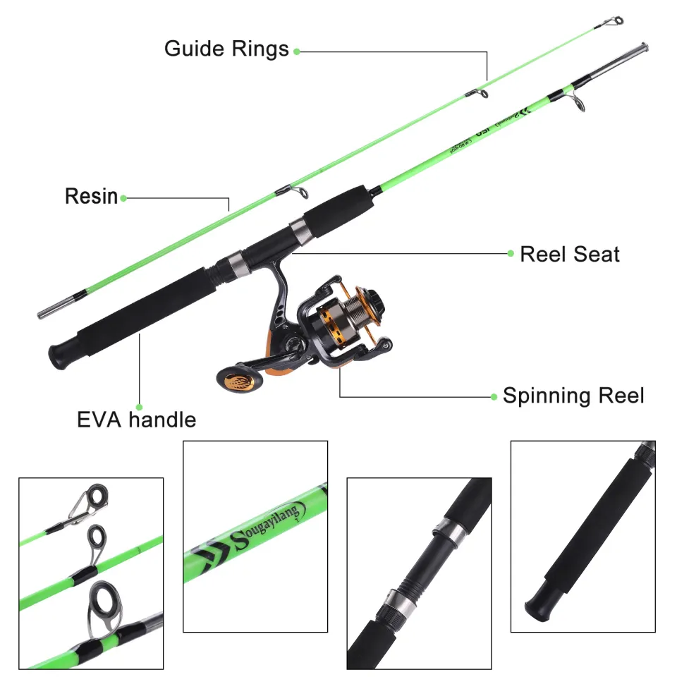 Sougayilang 4 Color Spinning Fishing Combo 120cm Ultralight Resin