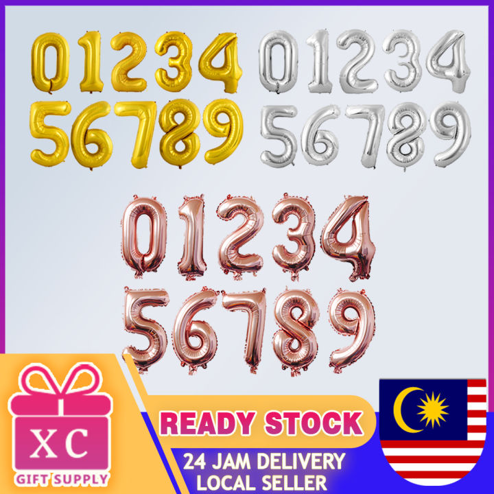 16 inch Number Balloon Party Happy Birthday Balloon Decoration | Lazada