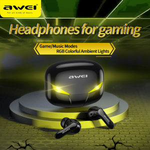 Awei T35 GameBuds Wireless EarBuds TWS RGB gaming 65ms Low Latency HiFi IPX5 Waterproof Deep Bass Sound bluetooth  5.3 Earphones Game Music Mode True Wireless Stereo Earphone With Microphone for PUBG ESPORTS