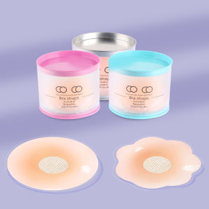 12pcs with Box Silicone Nipple Cover Reusable Women Breast Petals Lift Invisible Bra Pasties Adhesive Bra Pads Sticker Patch Nipple Silicon Pad Waterproof Nipple Tape Washable Bra Pad Adhesive Silicone Cup Bra