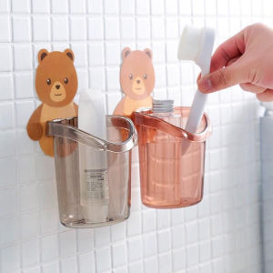 [HCM]Cốc Gấu Đựng Bàn Chải Kem Đánh Răng Để Xà Phòng Vật Dụng Cá Nhân Chất Liệu Nhựa ABS Cao Cấp Có Lỗ Thông Khí Tránh Nước Động Chịu Lực Cao - PucaMart