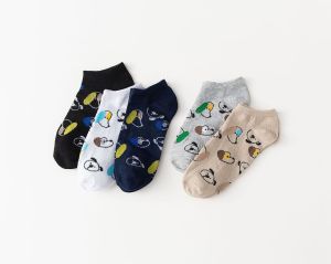 EFKS98 Kaos Kaki Pendek Ankle Socks Ala Semata Kaki Polos Rajut Motif Bunga