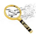 [HCM]Kính lúp cầm tay Magnifier khắc hình rồng mạ vàng. 