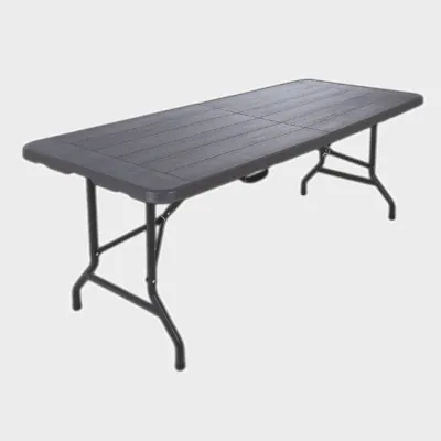 Endura Dahlia 6 Ft Wood Grain Fold in Half Table