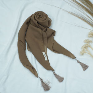 Plain Square Tassel Premium by Nayy.s Hijab (Jilbab Segiempat)