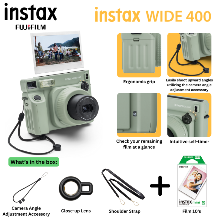 Fujifilm Instax Wide 400 Instant Camera with Self Timer Wide