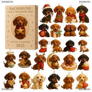 [COD] ZHONGYI0 Dachshund Cozy Wonderland Advent Calendar 2025 24 Days Of Festive Ornaments With Cozy Themed Accessories