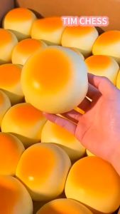 Cream Bun Bread Squishy - 4" Slow Rising Squishy Toys Super Soft Food Squishies Sensory Stress Relief Squeeze Toys for Adults Cute Desk Fidget Toy