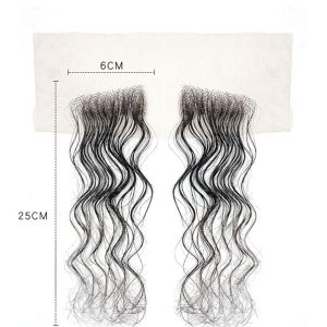 ZYJC 2 cái Tái sử dụng Tóc Giả Dây Buộc Tóc Ren Tóc mái giả Cạnh giả Miếng dán viền tóc Tóc thật Áo tóc Sọc tóc