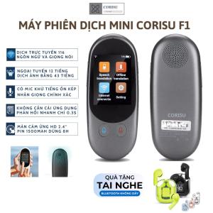 Máy phiên dịch thông minh máy phiên dịch 2 chiều mini CORISU F1 (Tặng tai nghe) máy dịch đa ngôn ngữ trí tuệ AI dịch 138 ngôn ngữ thiết kế nhỏ gọn