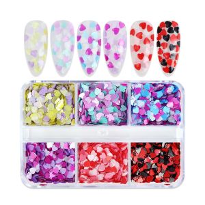 1 Kotak Bubuk Glitter Payet Sequin Sunlight Hiasan Kerlap Kerlip Hati DIY Dekorasi Nail Art