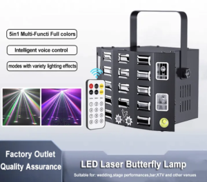 Multi-Functions Strobe Stage Light 5 in 1 Laser Light Switch DMX Control for DiscoParty etc.