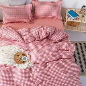 4 In 1 100% Cotton Bedding Sets Washable Bed Sheet Bed Cover Duvet Cover Comfortable Pillowcase Twin/Queen Size Bedsheet